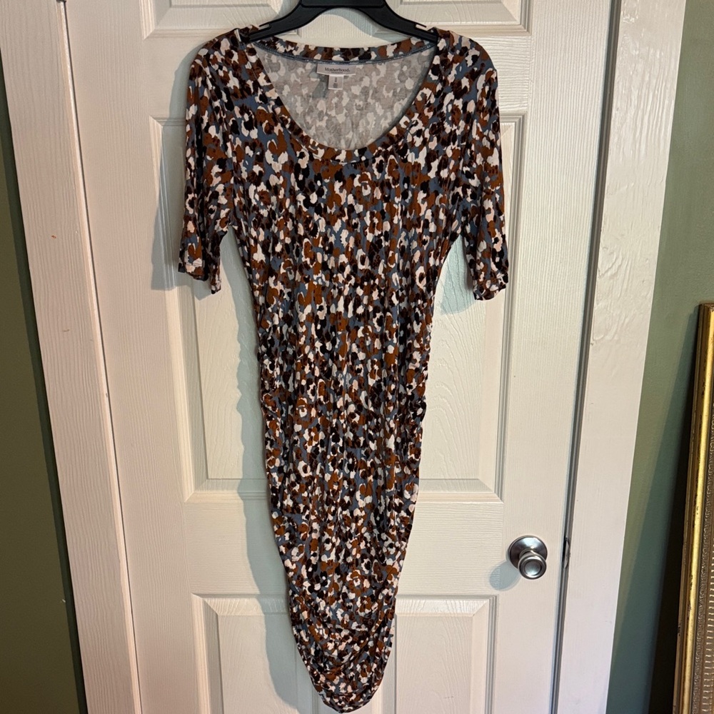 Motherhood Maternity Leopard Print Midi Dress